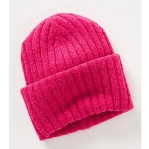 NEW Anthropologie Street Style Beanie in Bright Pink